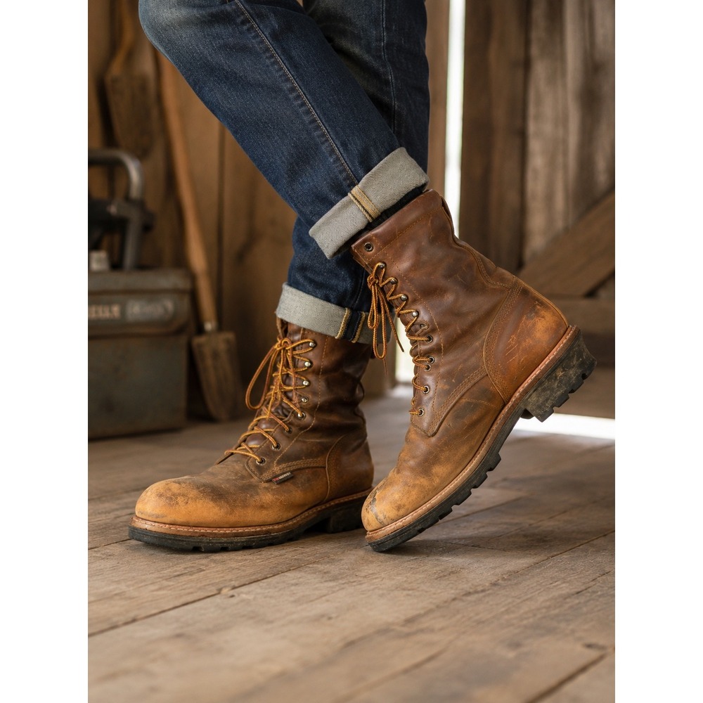 Red Wing 2892 Mens 10.5 E2 Brown Leather Waterproof Soft Toe Logger Work Boots